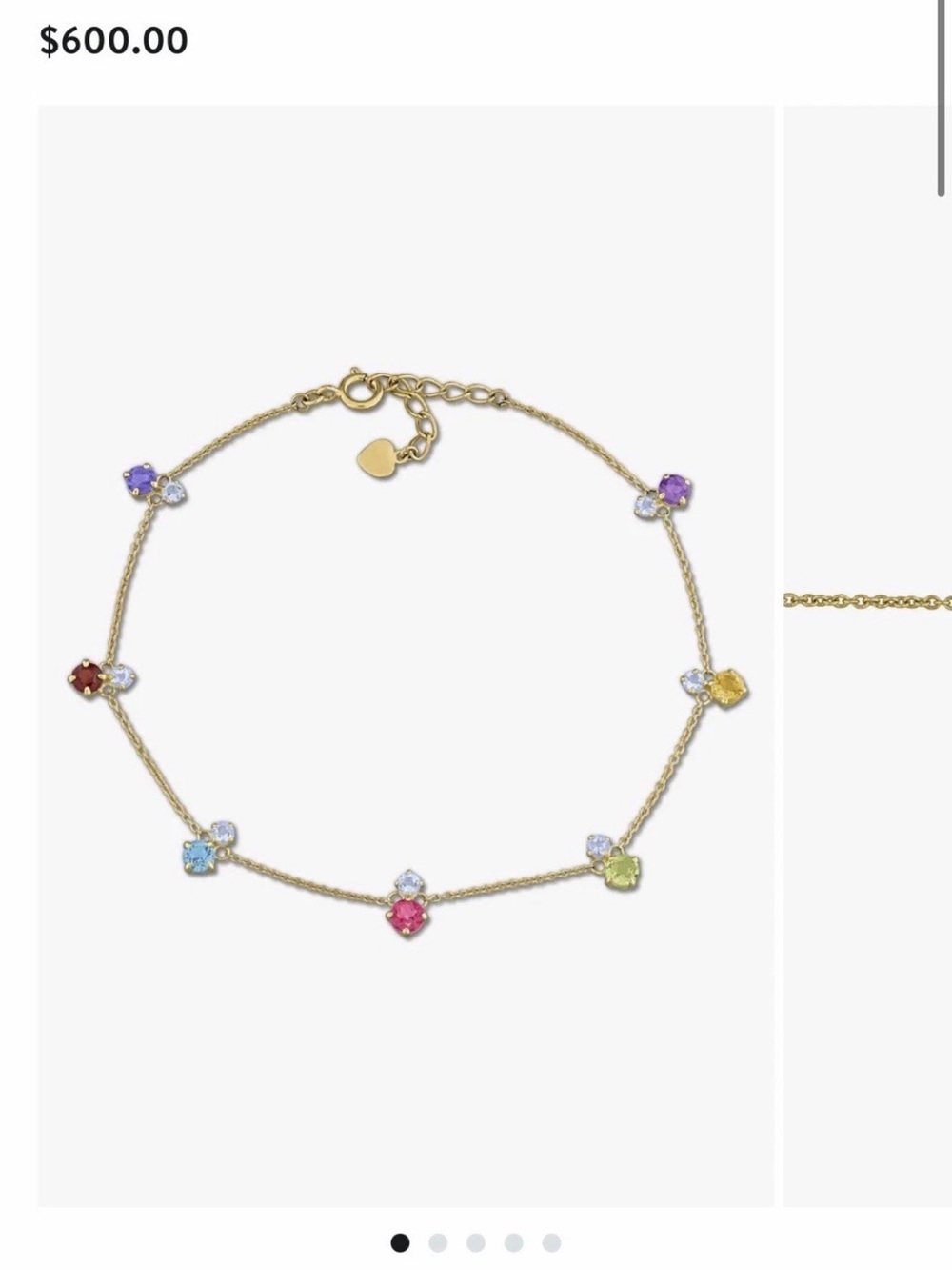 10k Gold Multi-Gemstone Bracelet - Birthstones